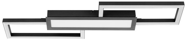 Plafoniera Moderna Monirote Acciaio Nero Luce Led Integrato 37W