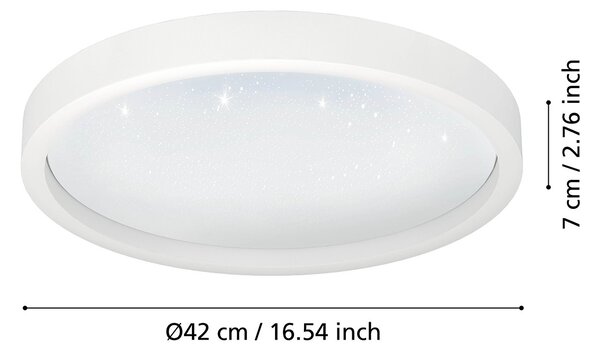 Plafoniera Moderna Montemorelos-Z Alluminio Bianco Luce Led Integrato 17,8W