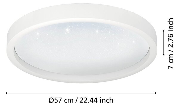 Plafoniera Moderna Montemorelos-Z Alluminio Bianco Luce Led Integrato 34,5W