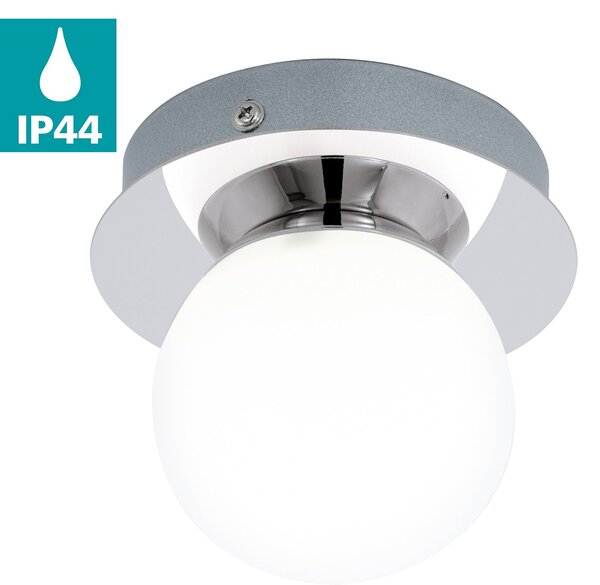 Plafoniera Moderna Mosiano Acciaio Cromo 1 Luce Led Integrato 3,3W