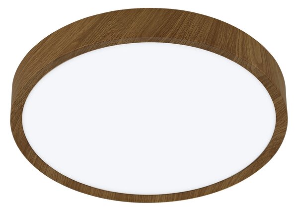 Plafoniera Contemporanea Musurita Policarbonato Noce Luce Led Integrato 14,6W