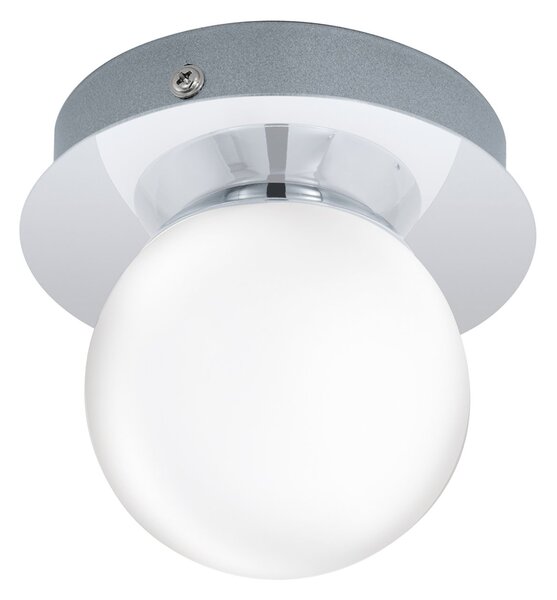 Plafoniera Moderna Mosiano Acciaio Cromo 1 Luce Led Integrato 3,3W
