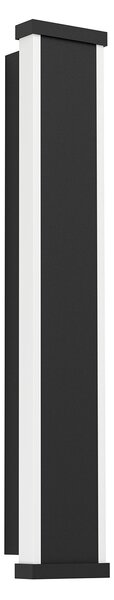 Applique Esterno Moderna Neviano Acciaio Nero Policarbonato Bianco Led 38Cm