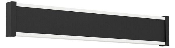 Applique Esterno Moderna Neviano Acciaio Nero Policarbonato Bianco Led 38Cm