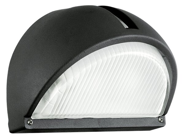 Applique Esterno Contemporanea Onja Alluminio Nero Vetro Bianco 1 Luce E27