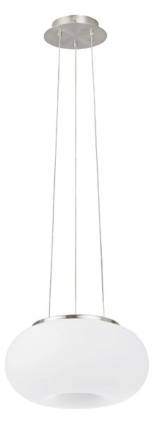 Lampadario Contemporaneo Optica Acciaio Nichel Vetro 2 Luci E27