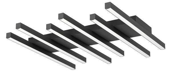 Plafoniera Minimal Padulari Alluminio Nero Luce Led Integrato 25,6W