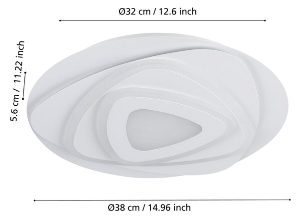 Plafoniera Contemporanea Palagiano Acciaio Bianco Luce Led Integrato 21W