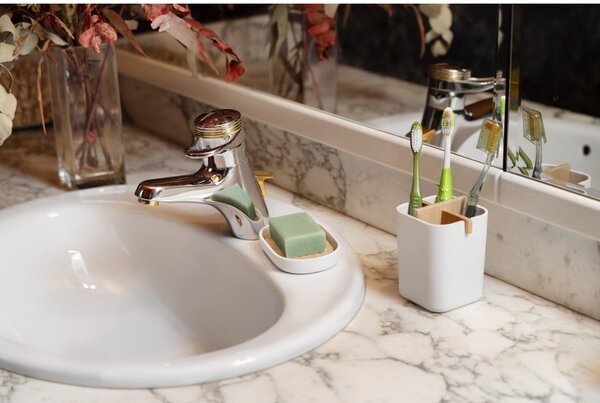 Organizzatore da bagno bianco Ecologic, 8,4 x 7,8 cm - Compactor