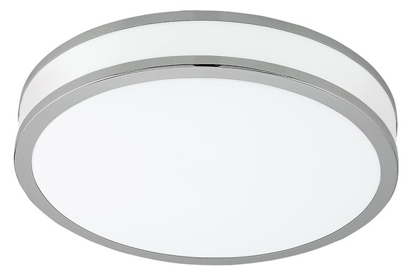 Plafoniera Moderna Palermo 2 Acciaio Bianco Luce Led Integrato 15,6W