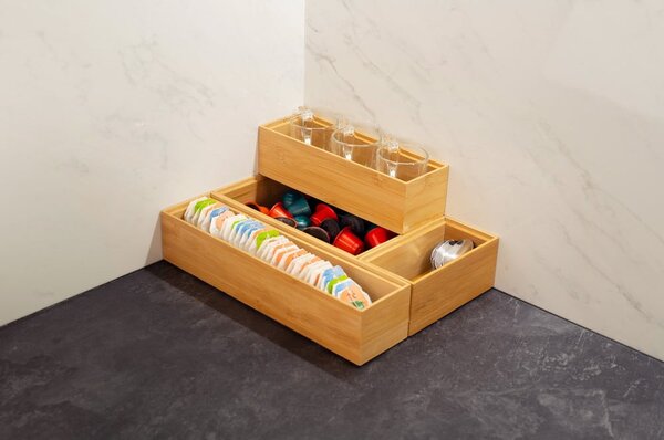Scatola di bambù , 22,5 x 7,5 x 6,35 cm - Compactor