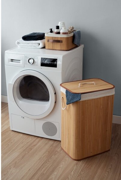 Cesto portabiancheria in bambù di colore naturale 78 l Bamboo - Compactor
