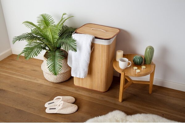 Cesto portabiancheria in bambù di colore naturale 78 l Bamboo - Compactor
