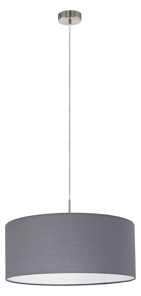 Lampadario A Sospensione Minimal Pasteri Acciaio Nichel Grigio 1 Luce E27