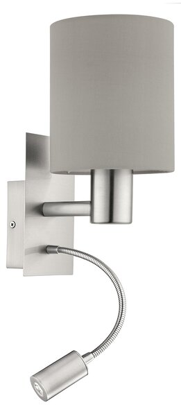 Applique Moderna Pasteri Acciaio Nichel Satinato Luce E27