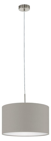 Lampadario A Sospensione Minimal Pasteri Acciaio Nichel Tortora 1 Luce E27