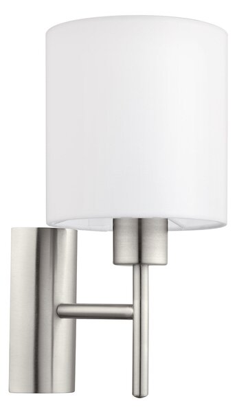 Applique Moderna Pasteri Acciaio Nichel Satinato Luce E27 Ip20