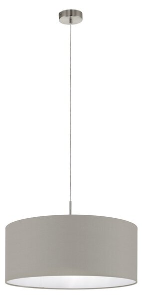 Lampadario A Sospensione Minimal Pasteri Acciaio Nichel Tortora 1 Luce E27 D53