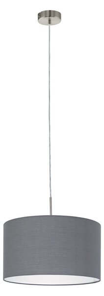 Lampadario A Sospensione Minimal Pasteri Acciaio Nichel Opaco Grigio 1 Luce E27