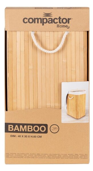 Cesto portabiancheria in bambù di colore naturale 78 l Bamboo - Compactor