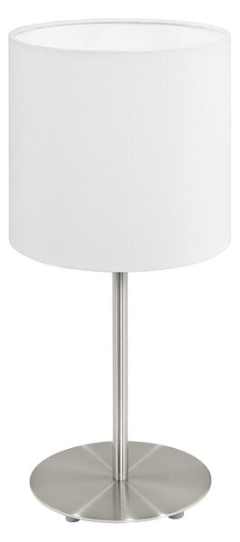 Lampada Da Tavolo Moderna Pasteri Acciaio Nichel Satinato Luce E14