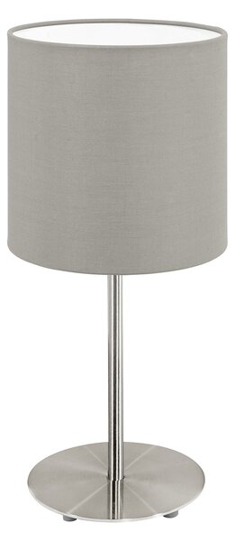 Lampada Da Tavolo Moderna Pasteri Acciaio Nichel Satinato 1 Luce E14