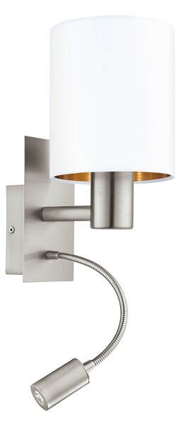 Applique Moderna Pasteri Acciaio Nichel Satinato 1 Luce E27