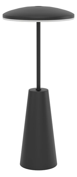 Lampada Da Tavolo Moderna Piccola Acciaio Nero Luce Led Integrato 2,8W