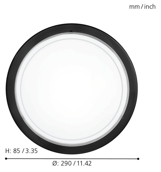 Plafoniera Contemporanea Planet 1 Acciaio Nero 1 Luce E27