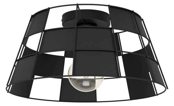 Plafoniera Vintage Pontefract Acciaio Nero 1 Luce E27