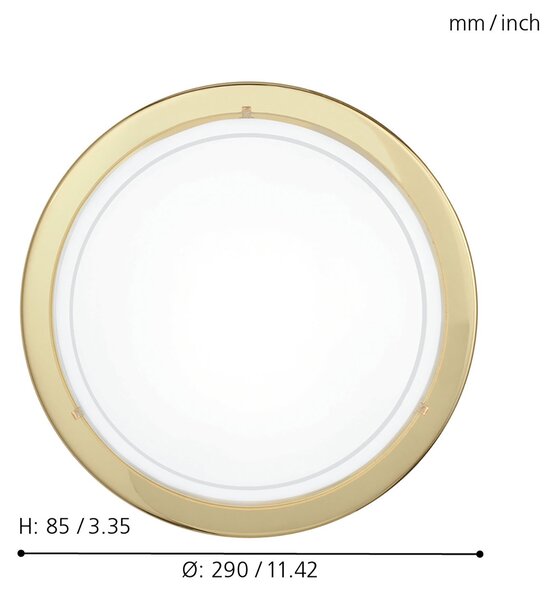 Plafoniera Contemporanea Planet 1 Acciaio Ottone 1 Luce E27