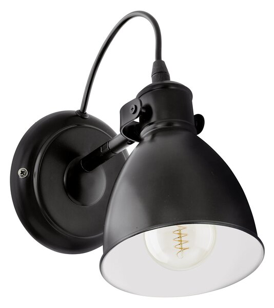 Applique Vintage Priddy Acciaio Nero 1 Luce E27