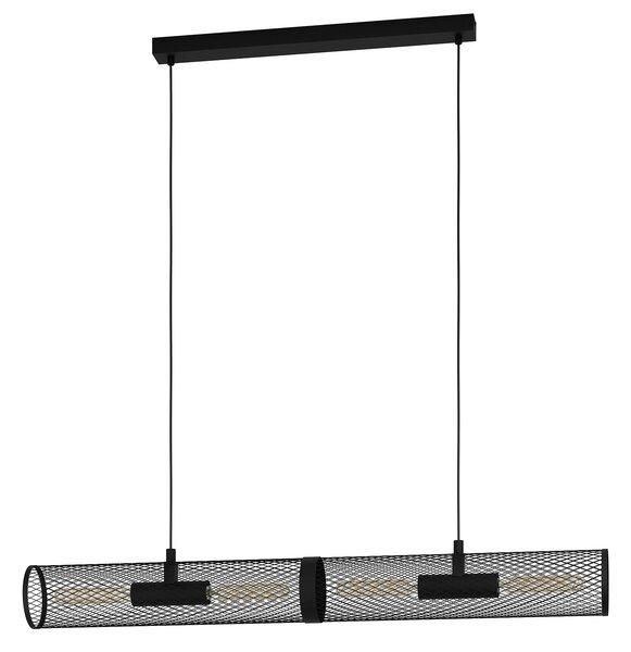 Lampadario A Sospensione Vintage Redcliffe Acciaio Nero 4 Luci E27