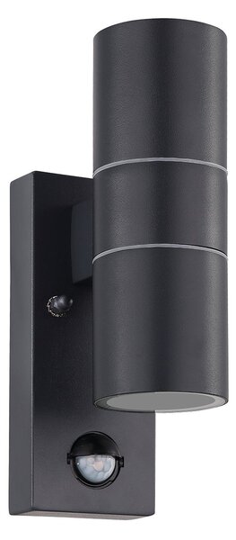 Applique Esterno Moderna Riga 5 Metallo Grigio Vetro Bianco 1 Luce Gu10