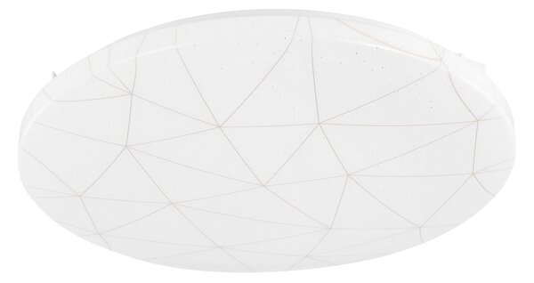 Plafoniera Moderna Rende Acciaio Bianco Luce Led Integrato 19,5W Ip20