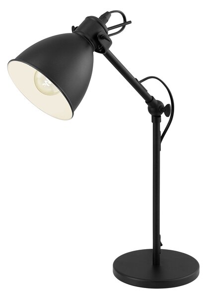 Lampada Da Tavolo Vintage Priddy Acciaio Nero 1 Luce E27