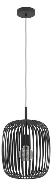 Lampadario A Sospensione Minimal Romazzina Acciaio Nero 1 Luce E27
