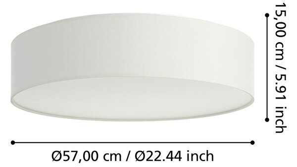 Plafoniera Moderna Romao-Z Acciaio Bianco Luce Led 35W Ip20