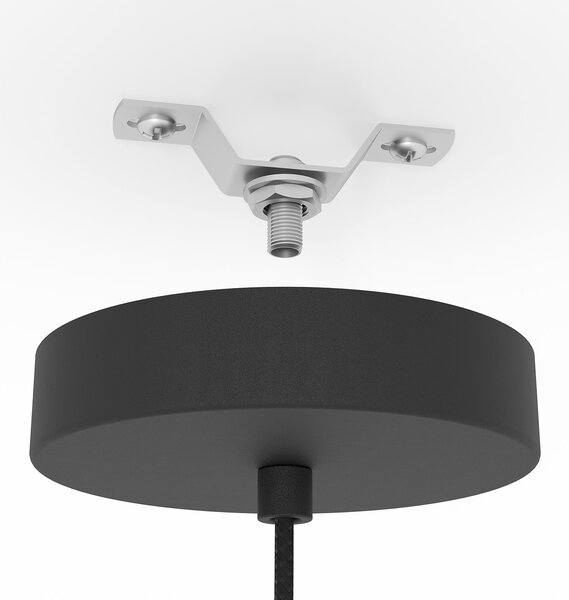 Lampadario A Sospensione Minimal Romazzina Acciaio Nero 1 Luce E27