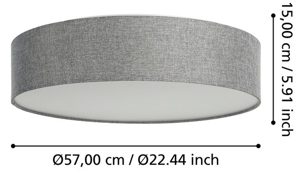 Plafoniera Moderna Romao-Z Acciaio Bianco Luce Led Integrato 35W