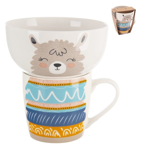 Set di tazza e ciotola in porcellana 2 pezzi 350 ml - Orion