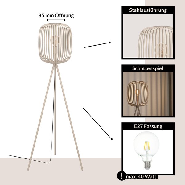 Piantana Minimal Romazzina Acciaio Sabbia 1 Luce E27