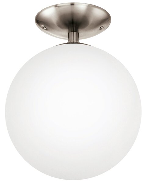 Plafoniera Minimal Rondo Acciaio Nichel Satinato 1 Luce E27