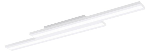 Plafoniera Contemporanea Saliteras-Z Acciaio Bianco 2 Luci Led Integrato 10,2W
