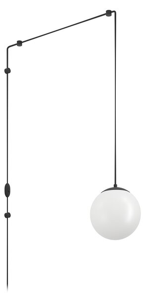 Lampadario A Sospensione Minimal Rondo 3 Acciaio Nero Vetro 1 Luce E27