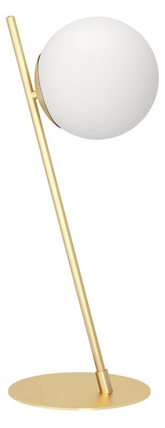 Lampada Da Tavolo Minimal Rondo 4 Acciaio Ottone Spazzolato 1 Luce E27