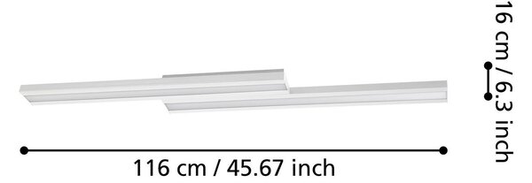 Plafoniera Contemporanea Saliteras-Z Acciaio Bianco 2 Luci Led Integrato 10,2W