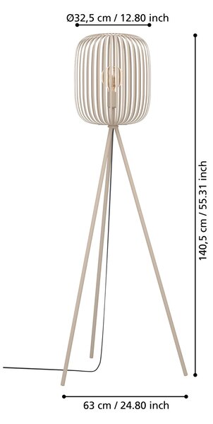 Piantana Minimal Romazzina Acciaio Sabbia 1 Luce E27