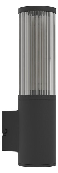 Applique Esterno Moderna Salle Alluminio Nero Policarbonato Trasp 1 Luce E27