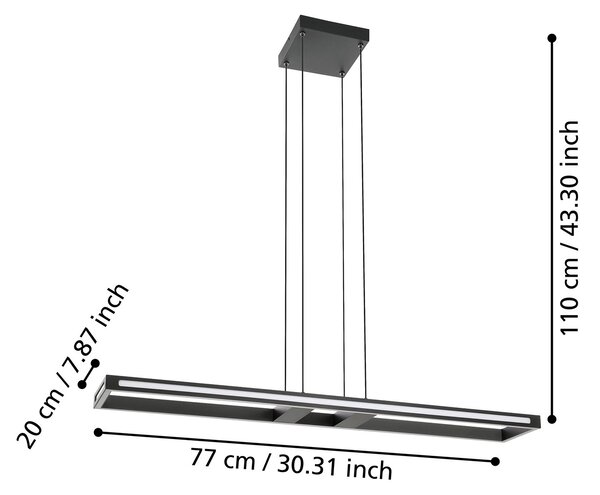 Sospensione Contemporanea Salvilanas-Z Alluminio Nero 1 Luce Led 33W